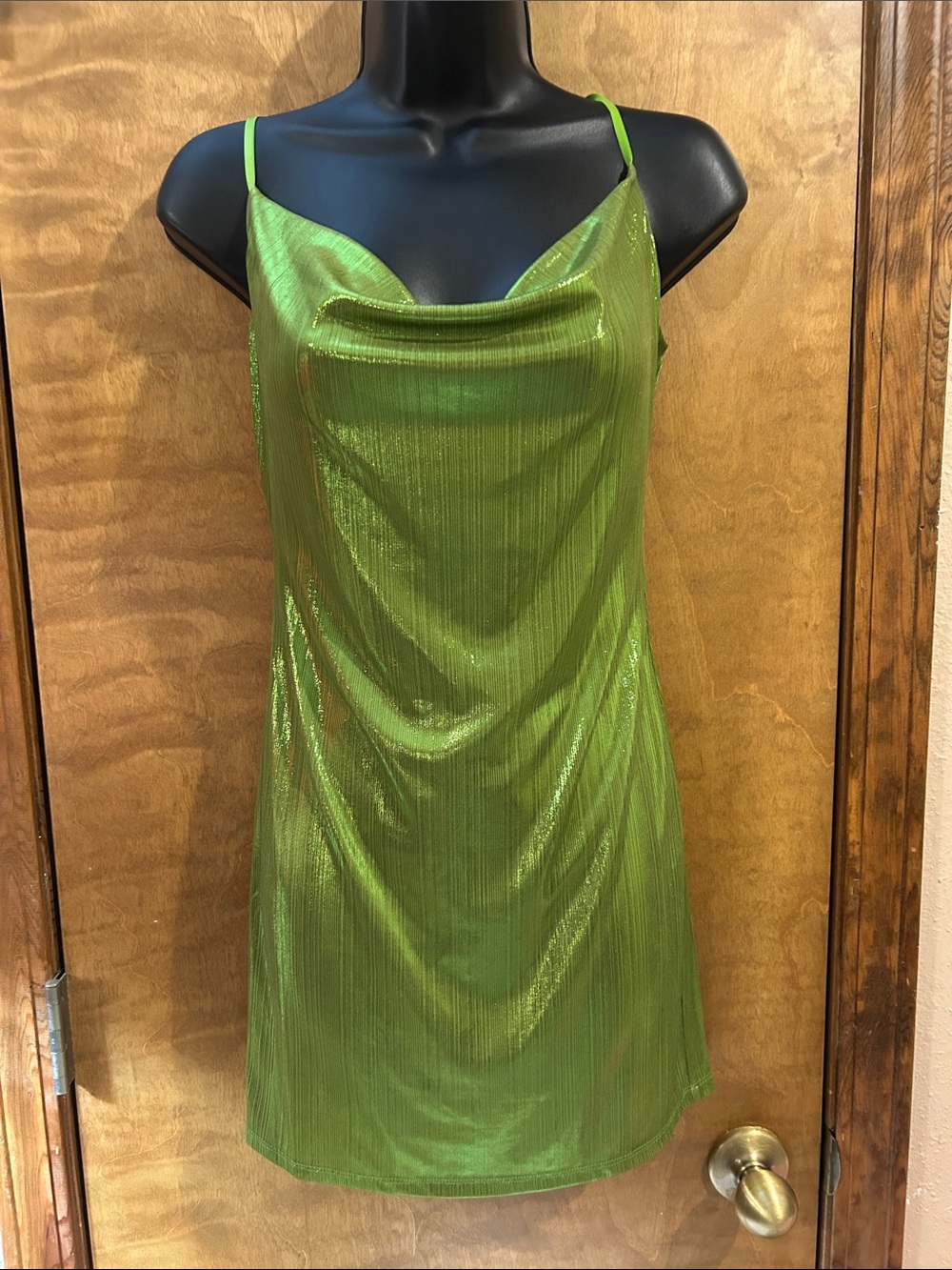 Green Cowl Neck Slip Dress - Homecoming